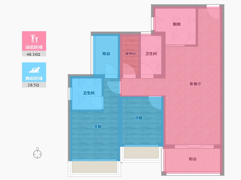 广东省-深圳市-一期御景佳园-67.54-户型库-动静分区