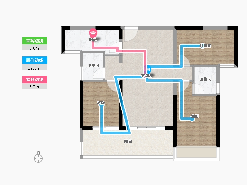 海南省-海口市-恒福佳庭-85.05-户型库-动静线