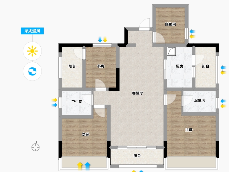 四川省-成都市-鹭湖宫-8区-96.00-户型库-采光通风