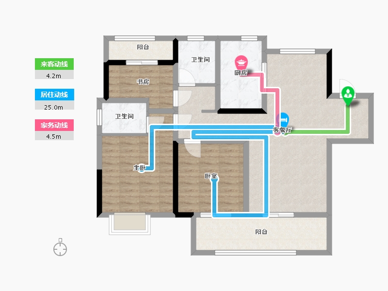 安徽省-淮北市-建投熙园-94.40-户型库-动静线