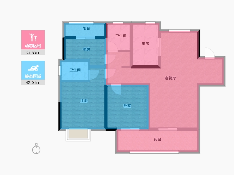 安徽省-淮北市-建投熙园-94.40-户型库-动静分区