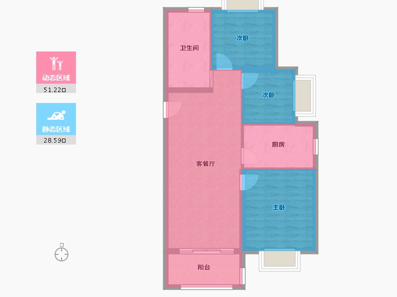 上海-上海市-金地峯汇-72.00-户型库-动静分区