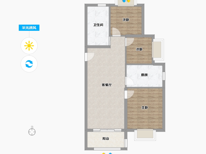 上海-上海市-金地峯汇-72.00-户型库-采光通风