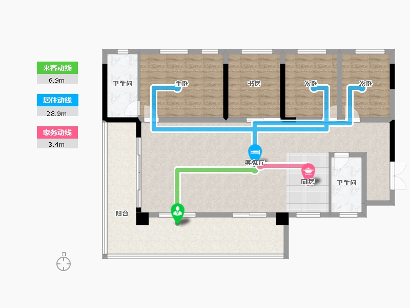 四川省-宜宾市-远达·时代公园城-136.93-户型库-动静线