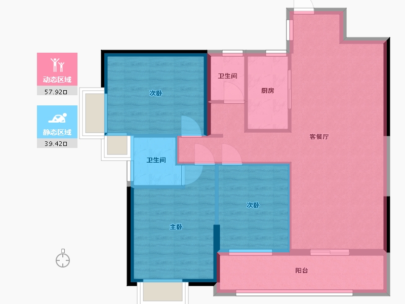 贵州省-六盘水市-星筑·中央公园-87.56-户型库-动静分区