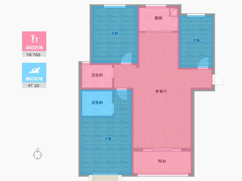 山西省-运城市-惠民嘉园-94.38-户型库-动静分区