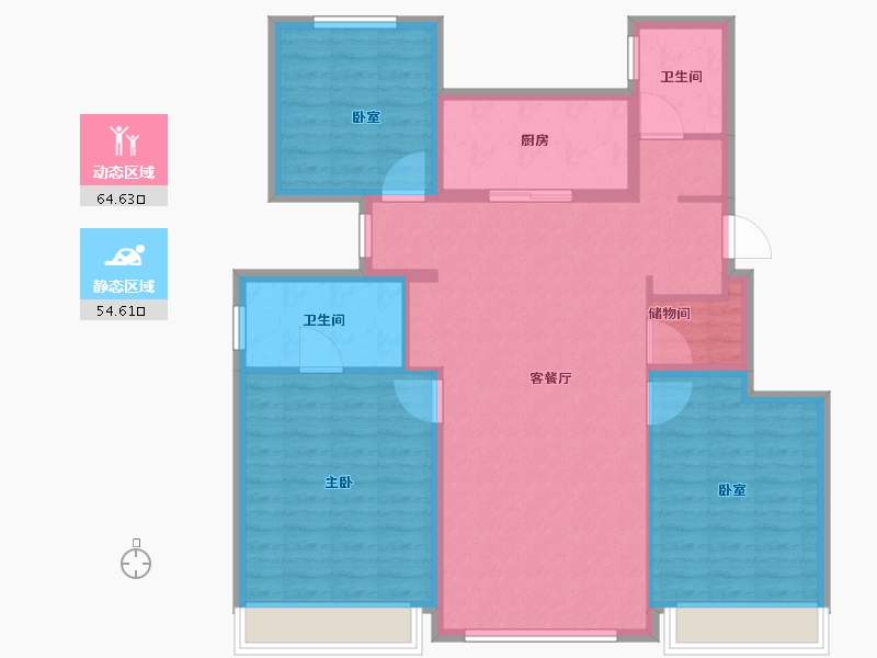 河北省-石家庄市-保利天珺-108.00-户型库-动静分区