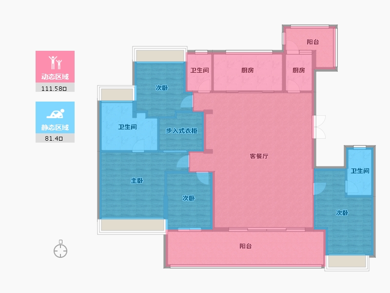 贵州省-贵阳市-花溪碧桂园-210.00-户型库-动静分区