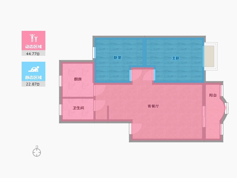 四川省-成都市-海滨苑-63.90-户型库-动静分区