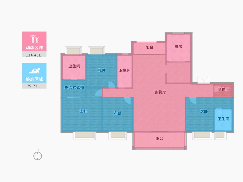 江苏省-无锡市-碧桂园暨阳府-180.00-户型库-动静分区