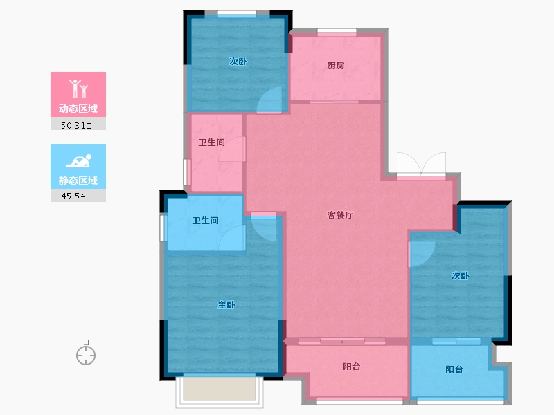 浙江省-杭州市-佳源优优锦城-92.00-户型库-动静分区