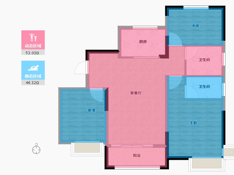 山东省-泰安市-光明智谷-89.61-户型库-动静分区