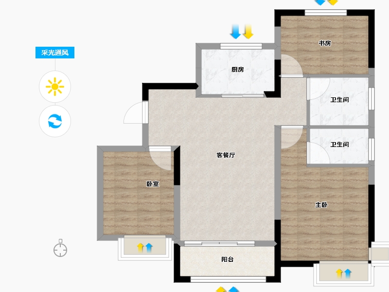 山东省-泰安市-光明智谷-89.61-户型库-采光通风