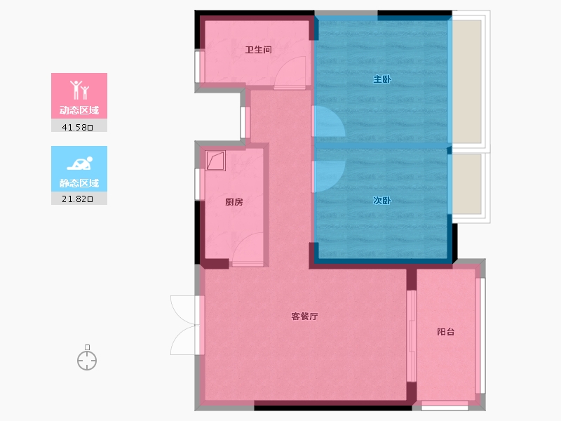 浙江省-温州市-双绣锦园-66.40-户型库-动静分区