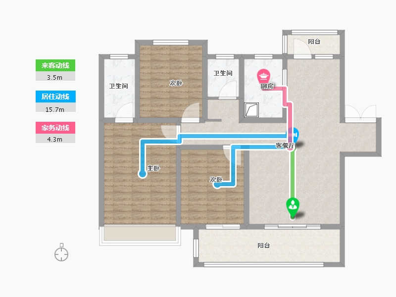 河南省-新乡市-建业花园里-115.00-户型库-动静线