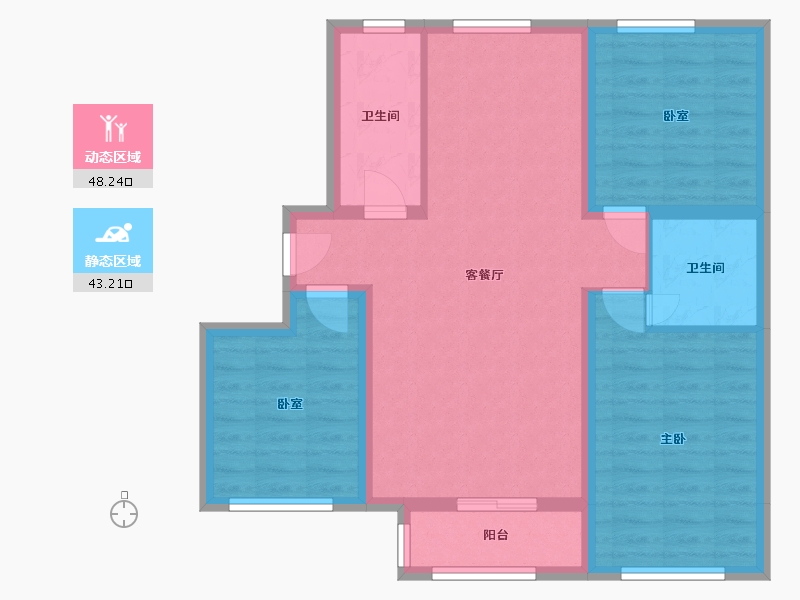 河北省-唐山市-北河7号-91.07-户型库-动静分区