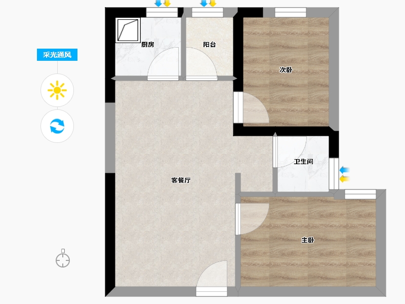 广西壮族自治区-防城港市-凤景湾-36.00-户型库-采光通风