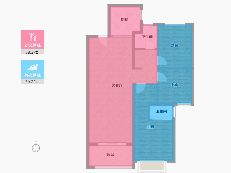 陕西省-西安市-领航悦峯-87.58-户型库-动静分区