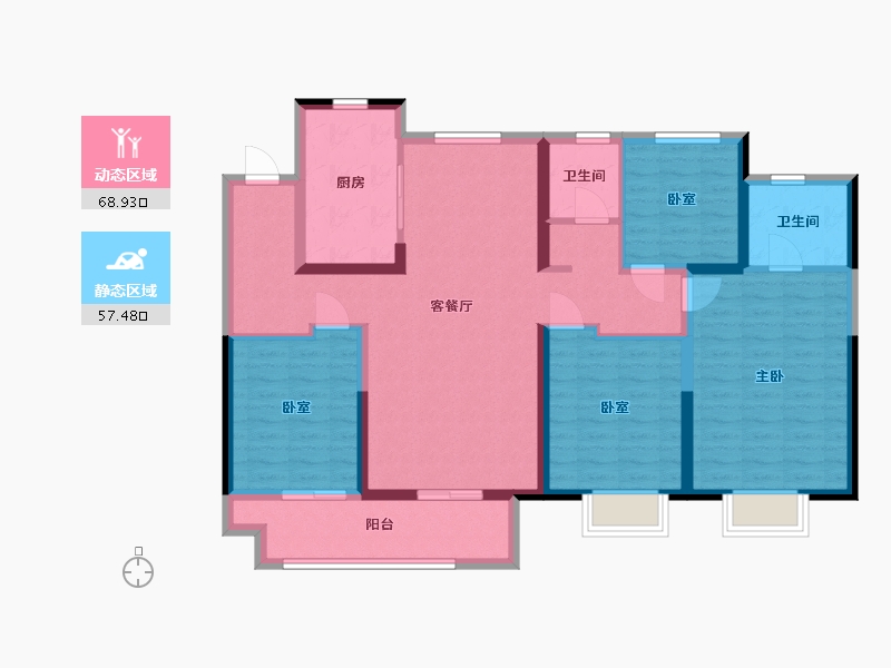 江苏省-盐城市-世茂璀璨星河-112.40-户型库-动静分区