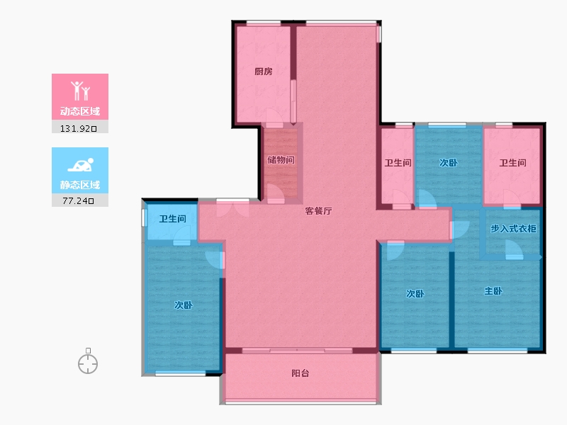 河北省-石家庄市-科为·揽月臺-190.08-户型库-动静分区