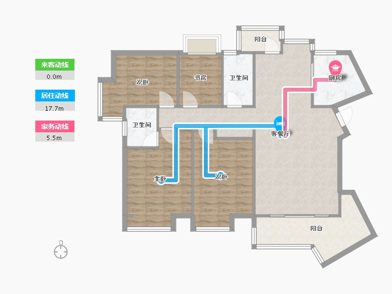 陕西省-西安市-竹园阳光嘉苑-114.84-户型库-动静线