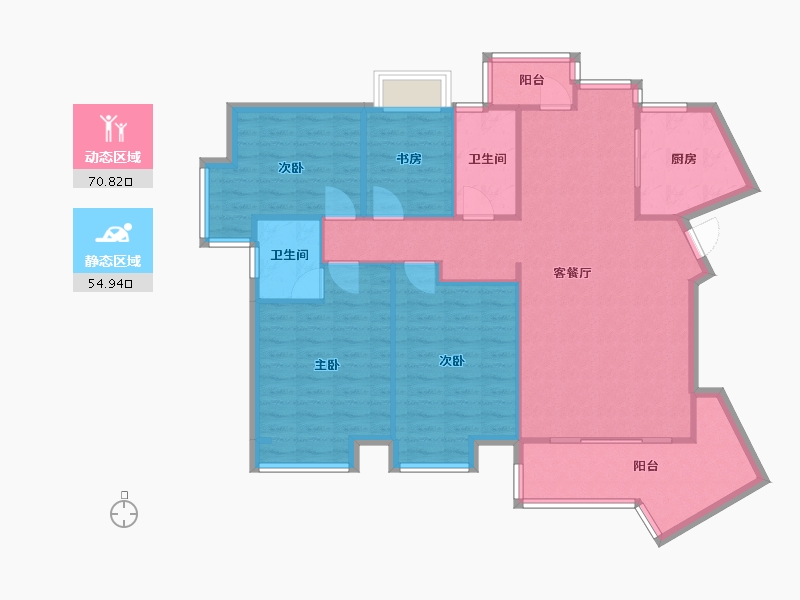 陕西省-西安市-竹园阳光嘉苑-114.84-户型库-动静分区