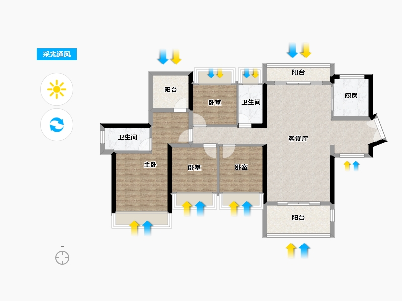 广东省-惠州市-金裕星河丹堤-109.50-户型库-采光通风