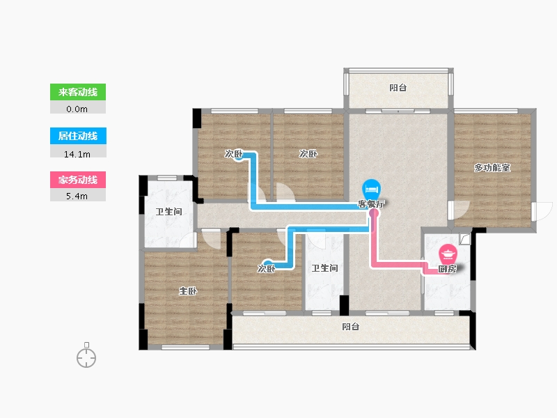 海南省-万宁市-万润名苑-145.00-户型库-动静线