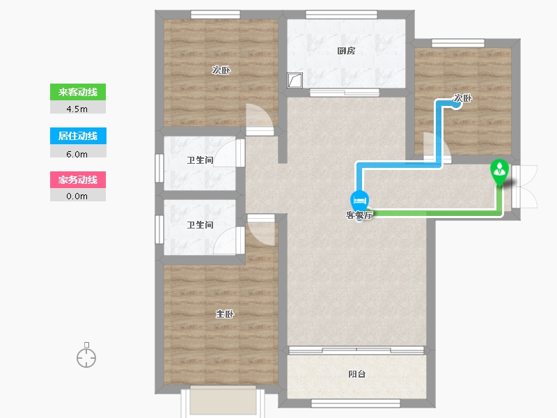 青海省-西宁市-益景佳苑-102.42-户型库-动静线