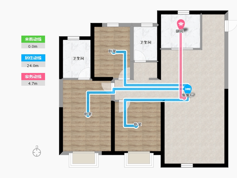 陕西省-西安市-曲江荣华·学府中城-92.48-户型库-动静线