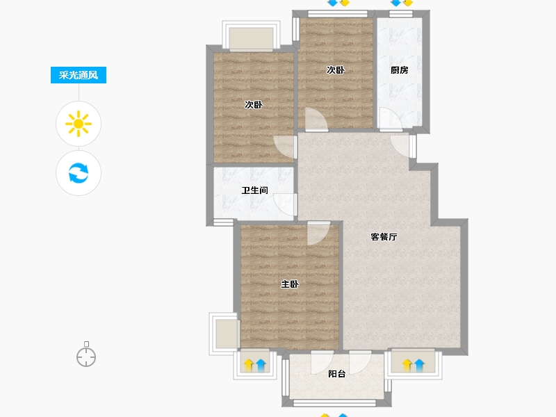 江苏省-南京市-云锦美地-83.17-户型库-采光通风