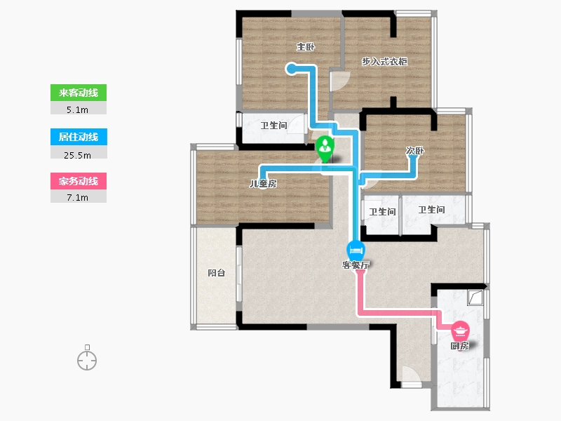 湖北省-十堰市-香山苑小区-135.00-户型库-动静线