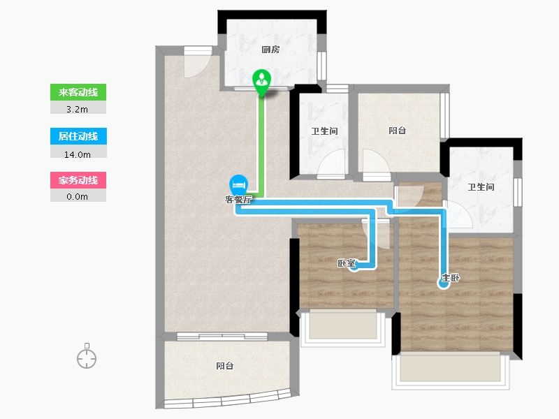 广东省-佛山市-新明珠江畔明珠-71.81-户型库-动静线