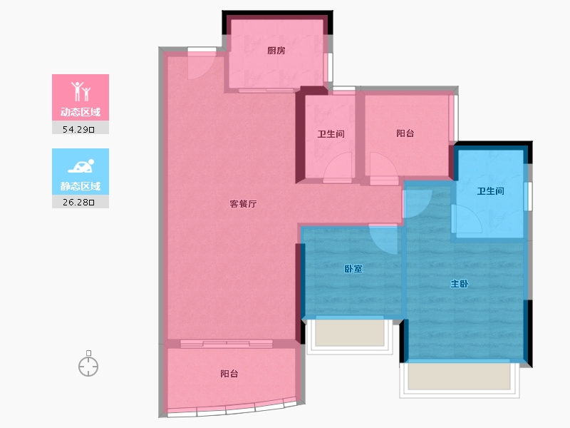 广东省-佛山市-新明珠江畔明珠-71.81-户型库-动静分区