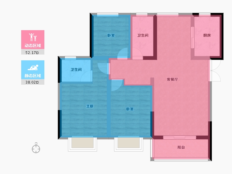 陕西省-咸阳市-彬州水木清华-79.89-户型库-动静分区