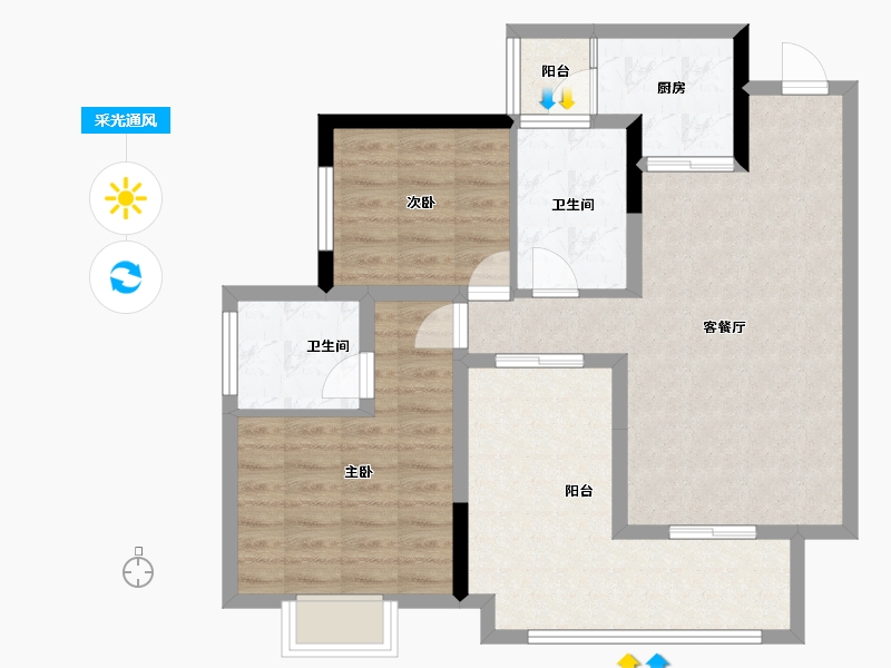 四川省-成都市-绛溪里-82.02-户型库-采光通风