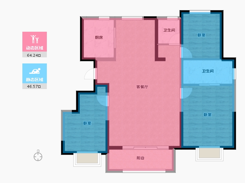 天津-天津市-新城·悦隽公馆-100.00-户型库-动静分区