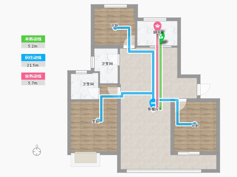 河北省-邯郸市-天正君悦府二期-87.00-户型库-动静线