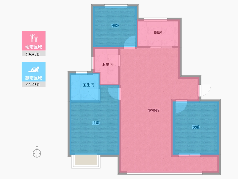 河北省-邯郸市-天正君悦府二期-87.00-户型库-动静分区