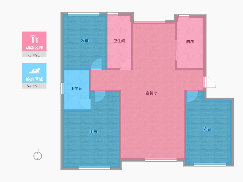 内蒙古自治区-赤峰市-百合苑系·尚苑-108.08-户型库-动静分区