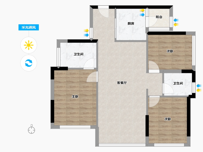 四川省-成都市-领峰-79.96-户型库-采光通风