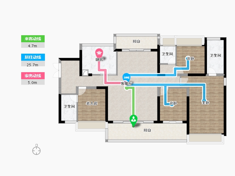 广东省-东莞市-万科中天·世纪水岸-146.24-户型库-动静线