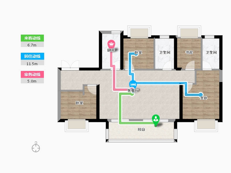 湖北省-武汉市-武汉城建悦享湖璟-88.02-户型库-动静线