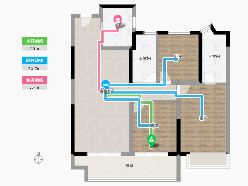 陕西省-榆林市-德通·盐州府-92.80-户型库-动静线