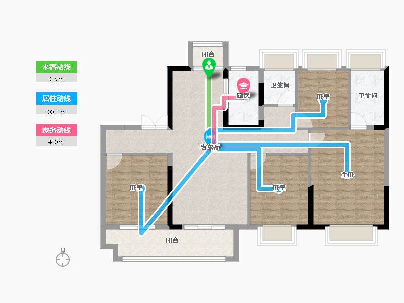 湖北省-荆州市-保利公园壹号-107.05-户型库-动静线