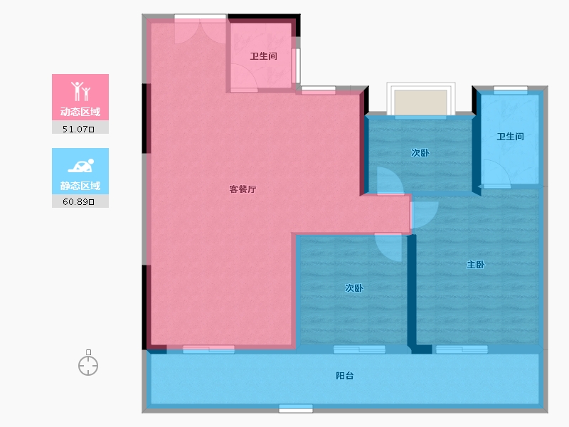 湖北省-孝感市-民邦·璞樾-101.49-户型库-动静分区