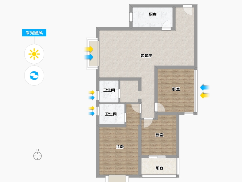 陕西省-宝鸡市-鸿德·凤仪国际-92.00-户型库-采光通风