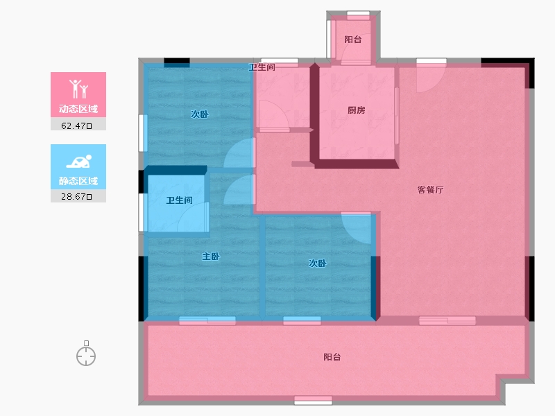 四川省-宜宾市-远达·时代公园城-81.18-户型库-动静分区