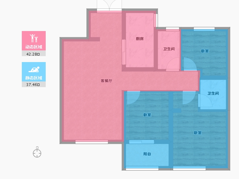 河北省-邢台市-为福万和中心-70.33-户型库-动静分区