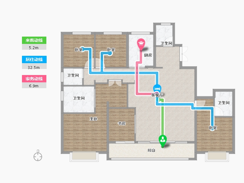 江苏省-苏州市-万科朗拾玉湖-180.01-户型库-动静线